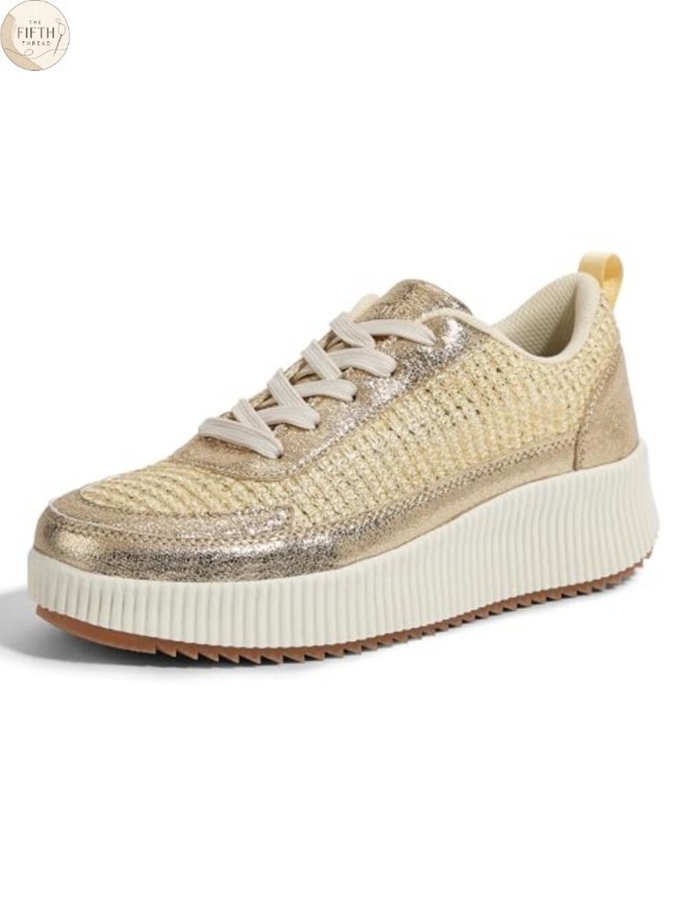 Woven Platform Sneakers Lace-Up Tennis Athletic Walking Shoes